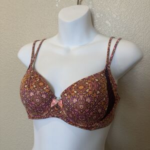 Body By Victoria Secret Bra 32D Multicolor Padded Underwire Lined Demi Double